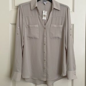 NWT Express Portifino shirt small taupe/Beige